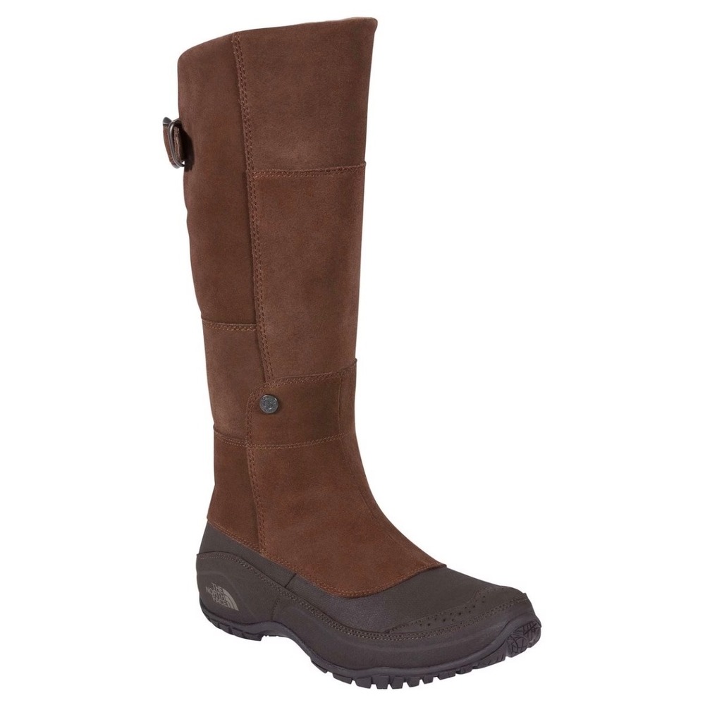 The North Face Anna Purna Brown Suede Primaloft Insulated Tall Winter Boots 7.5